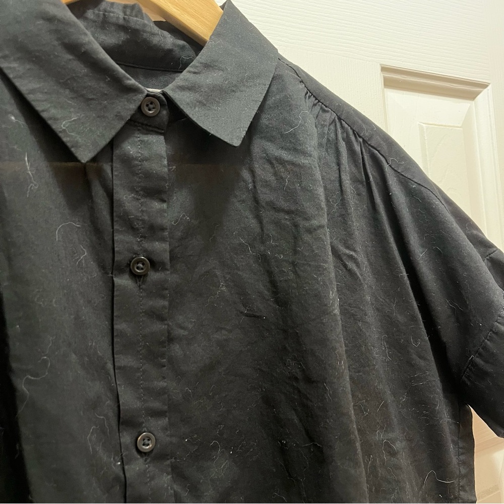 Everlane Boxy Black Button Down Shirt 100% Cotton - Picture 2 of 5